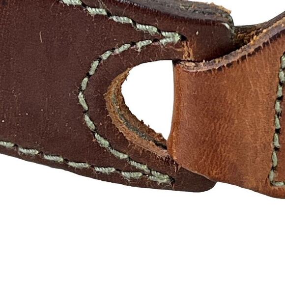 Fossil Womens Leather Brown Tan Gold Tone Buckle Adjustable 1.25" Wide x 26-32" - Picture 5 of 16